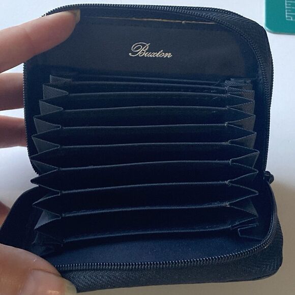 NEW Buxton Black Genuine Leather Wizard Accordian Wallet Coins Leather Goods - Picture 8 of 15